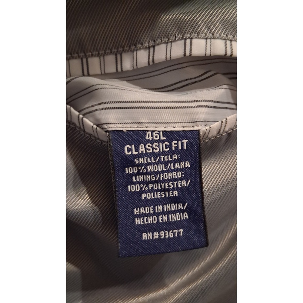 Stafford Plaid Blazer Classic Fit 46L‎ Brown Check Sport Coat Windowpane Jacket - Picture 9 of 10